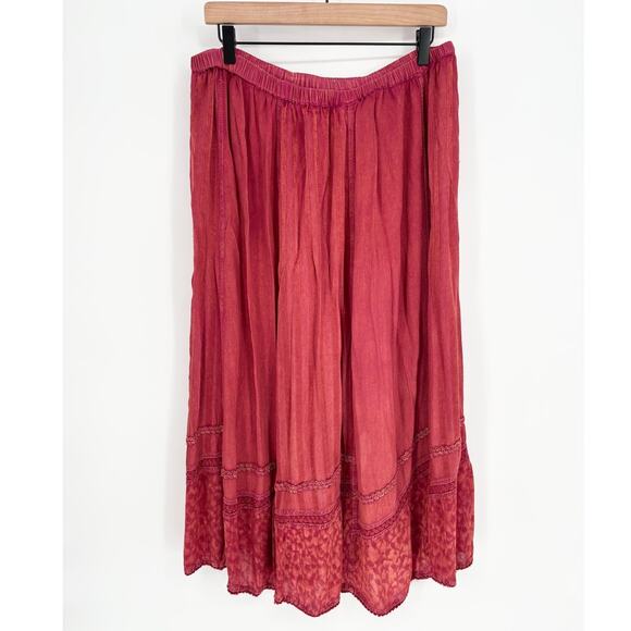 The Counter Vintage Rust Terracotta Boho Beaded Sequin Peasant Skirt Size XL - Picture 5 of 6